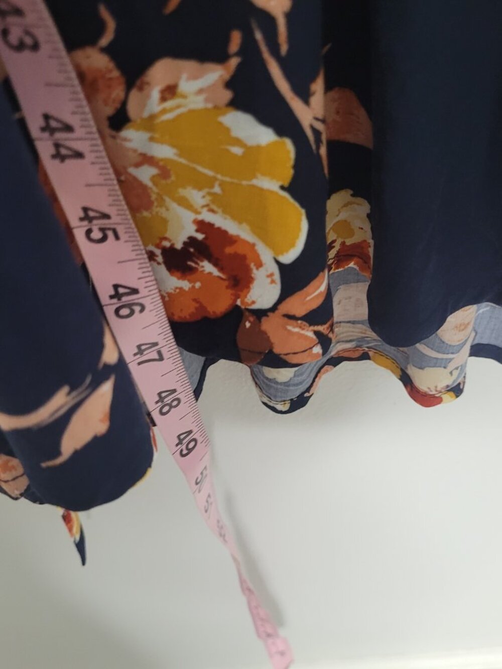 Isabel Maternity dark blue orange floral elastic waist belt tie cottage dress M - Picture 7 of 7